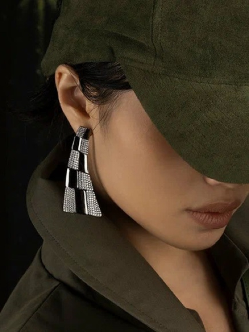 APM Monaco Checkered Earrings